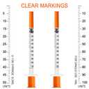 1ml 30G Syringe with 13mm Needle, Disposable Individually Wrapped, Pack of 30