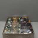 DecorbyHannah Christmas Ornaments Set, 60ct Shatterproof Emerald Green Gold Christmas Ornaments for Xmas Tree, Assorted Decorative Hanging Plastic Ball Bulk for Xmas Home Party Decor