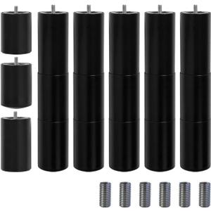 12 Inch Adjustable Bed Legs Replacement for Adjustable Bed Base Frame, 3 in 1 Screw in Legs, M8 Threading with M10 Adapters, Set of 6