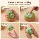 Dumpling Squishy Toy with Bubble Blowing Feature, Squishy Dumpling Stress Relief Toy, Cute Bao Bun Squeeze Toy with Steamer Box, Soft Sensory Fidget Desk Toy Gift (2, Green)