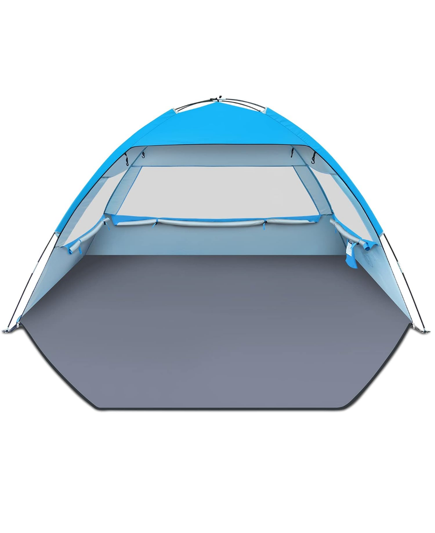 Gorich Beach Tent Sun Shelter for 3/4-5/6-7/8-10 Person with UPF 50＋ UV Protection, Lightweight & Easy Setup Beach Shade Canopy, Portable Beach Shade Tent Beach Cabana