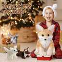HyDren 1 Pcs 13.4 Inch Large Fennec Fox Stuffed Animal Animals Plush Toys Gift for Christmas Birthday Holiday Baby Shower Party Decor(Beige,Sitting)