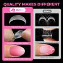 UNA GELLA Short Oval Nail Tips, 510Pcs 15 Sizes Pre-Buffed Full Cover False Nails, No File Needed Inner Matte Soft Gel Nail Tips, Clear PMMA Soak Off Acrylic Nail Extensions for DIY Home Salon
