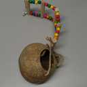 Coconut Bird House Coconut Shell Bird Nest with Ladder for Parrots, Hamsters Small Animals House Pet Cage Habitats Decor, Pet Bird Supplies