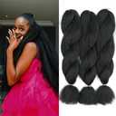 Crochet Vixen Bundles 22 inch Kinky Straight Crochet Hair for Black Women 3 Packs Premium Synthetic Fibers Crochet Braids (1B)