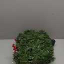 Timer - 9Ft by 10 Inch Prelit Christmas Garland with 50 Colorful Lights, Thick 270 Snowy Tips 70 Red Berry 10 Pinecone Battery Operated 8 Mode Real Touch Cedar Valentines Garland Mantle Indoor Outdoor