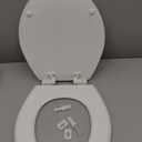 Mayfair Cassel Slow Close Toilet Seat, Easy Clean, Non Slip Premium Wood Seat, Easy Install, Made in USA, Round, White
