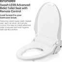 Brondell LE99 Bidet Toilet Seat, Fits Elongated Toilets, Electric Bidet with Remote, Warm Air Dryer, Strong Wash Mode, Stainless-Steel Nozzle, Saved User Settings & Easy Installation