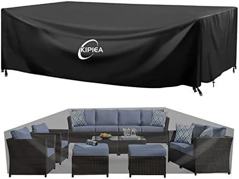 Kipiea Outdoor Furniture Covers Waterproof, 420D Heavy-Duty Patio Furniture Set Covers, No Tears Anti UV No Fading(138" L x 103" W x 36" H)