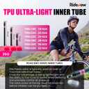 Ridenow 2-Pack Bike Inner Tube for 700/18C-28C, 700/18C-32C,700/28C-38C with 45/65/85 mm Metal &TPU Presta Valves for Road Bikes, Super Light Puncture Resistant (Include Patch Repair Kits)