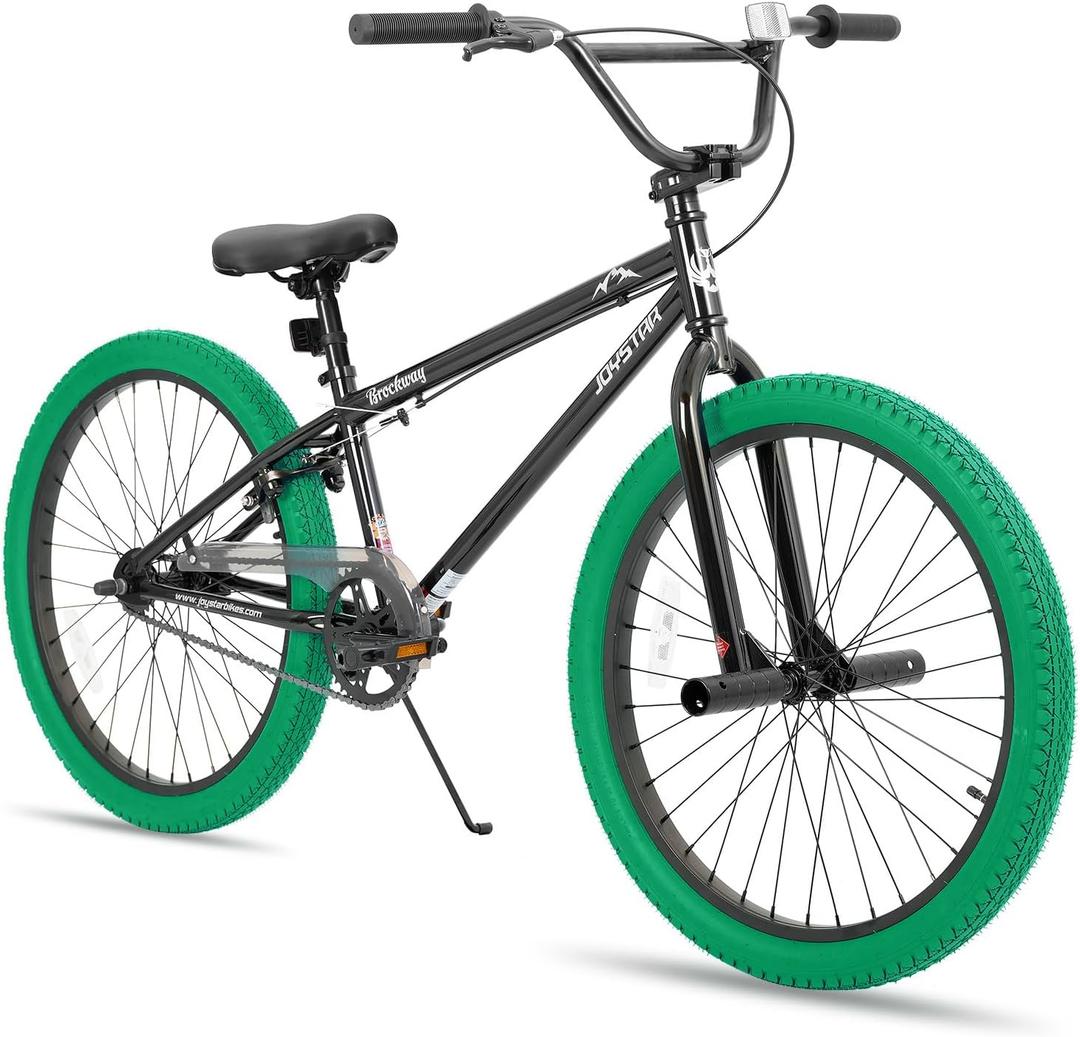JOYSTAR Brockway Freestyle Kids BMX Bikes 20" 24" Kids Bicycles for 6-14 Years Old Boys Girls and Beginner-Level Riders 2 Pegs Multiple Colors, 24 Inch Wheels
