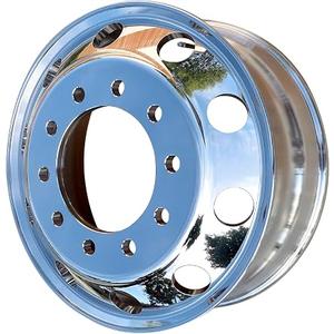 Aluminum Truck Wheels Both Sides Mirror Polished 22.5" x 8.25" Hub Piloted Forged Truck Wheels Rims for Commercial Trucks