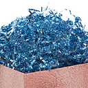 UNIQOOO 1 LB Metallic Blue Crinkle Cut Paper Filler Strands Shred, Blue Foil Sparkle Grass Shredded Raffia Tissue Craft Bedding Cushion, Wedding Birthday Bridesmaid Engagement Gift Boxes Bags Retail