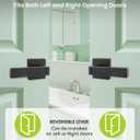 Privacy Door Handle Keyless No Key with Lock Set, Heavy Duty Reversible Interior Door Lever for Bedroom Bathroom, Square Door Lock for Left Right Handed Doors (1 Pack, Matte Black)