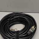 12/ 3 75 FT Heavy Duty Outdoor Extension Cord Waterproof with Lighted End, Black 12 Gauge Extension Cord Flexible and Cold Resistant 3 Prong Grounded Plug, 15Amp 1875W SJTW ETL Listed