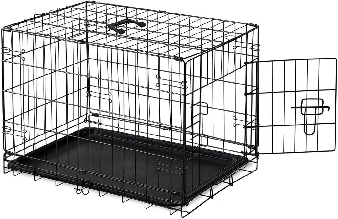 DUMOS 30 Inch Dog Crate, Foldable Puppy Small Medium Dog Cage Pet Kennel