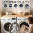 Coeusy Wicker Washer Dryer Countertop, 54" W x 27.5" D Water Hyacinth Woven Washer and Dryer Countertop, Boho Decorative Laundry Topper with Scalloped Edge for Laundry Room Organization (Natural)