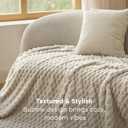 Bedsure Twin Blanket for Bed - 350GSM Fluffy Plush Bubble Blanket for College Dorm for Home Room Decor, GentleSoft Cute Fleece Soft Cozy Gifts for Women Girls, Beige, 60x80 Inches