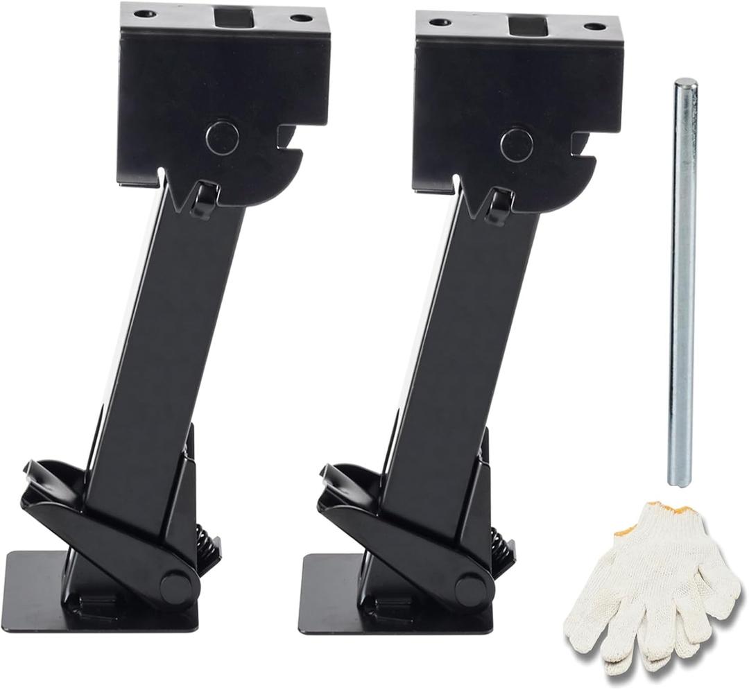 Set of 2 Trailer Stabilizer Leveling Jacks Folding Telescoping Legs for Travel RV Camper - 1000lbs Capacity Each