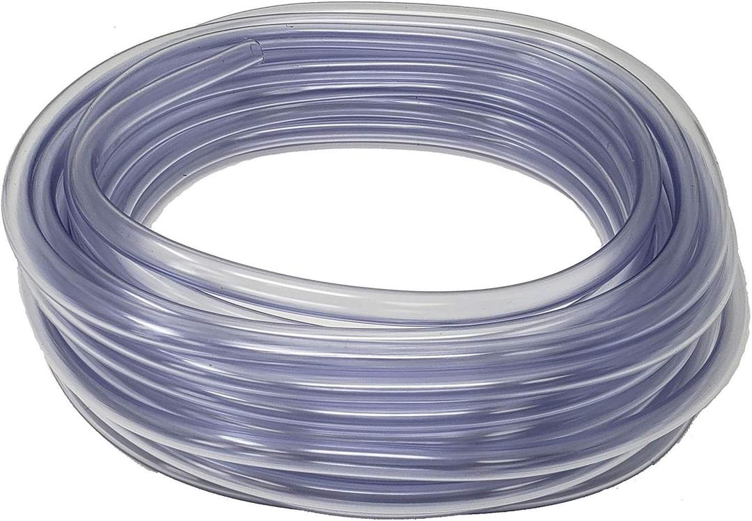 Food Grade Crystal Clear Vinyl Tubing, 1/2-Inch ID x 5/8-Inch OD, (50 Ft)