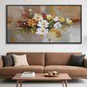Yellow Floral Wall Art - Large Abstract Wall Art Canvas for Bedroom and Living Room - Framed Pictures for Living Room Wall Decor - Modern Artwork for Bedroom Above Bed 2448IN