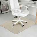 Chair Mat for Hardwood Floor, 47" x 60" Heavy Duty Office Chair Mat for Rolling Chairs, Anti Slip, Non-Curve, Floor Protector for Home Office, Ivory Linen Weave