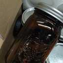 12 Pack 32 oz Amber Mason Jars, Wide Mouth Mason Jars with Lids and Bands and 12 Black Plastic Mason Jar Lids, Canning Jars Used for Canning, Pickling, Juice, Jam, Jelly