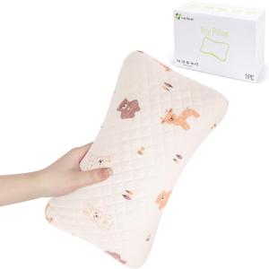 vocheer Small Pillows for Sleeping, 11"x 7" Mini Travel Pillow, Tiny Pillows for Neck, Wrist, Lumbar and Knee, Pets Pillow, Cotton, Machine Washable,Pink Deer-1PC