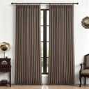 Extra Long 120 Inch Pinch Pleat Dark Brown Curtains for Living Room, Blackout Memory Trained Soundproof Flax Linen High Ceiling Luxury Windows Curtain Insulated 10FT Length Large Drapes 2 Panels Set