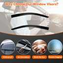 Window Visor Rain Guards Compatible with 2019-2023 Ford Ranger Super/Extended Cab with 2 Half Size Rear Doors, Tape-On Wind Deflectors Vent Visors for Trucks Accessories