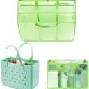 XYFuuee Beach Bag Organizer Inserts for Medium Bogg Bag Accessories, Original Small Lightweight Mesh Insert Divider Pouch, Organizing Rubber Tote Bags, Save Storage Space (Green-M)
