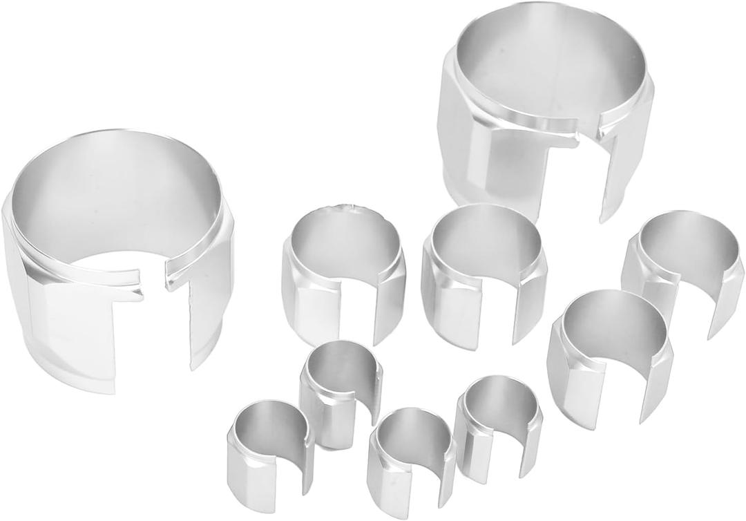 Stainless Steel Hose Cover Kit,Stainless Steel Dress Up Hose Cover Kit Extreme Heat Radiator Sleeving Set Universal Applicable (Silver)