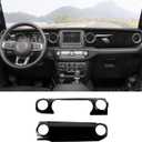 RT-TCZ Center Console Trim Cover Dashboard Control Panel Cover Decorative Interior Accessories for Jeep Wrangler JL JLU & Gladiator JT 2018-2022,Black