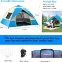 KOMCLUB Camping Tent Tents for Family Camp Tent Waterproof Windproof Outdoor for Backpacking Hiking Easy Setup with Storage Bag