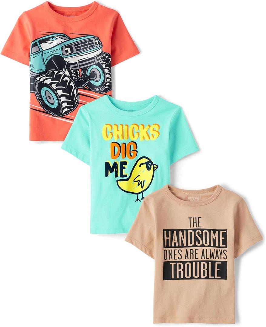 The Children's Place Baby Boys' Graphic T-Shirts (3-Pack) 2T