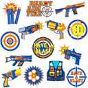 Dart War Party Cupcake Toppers 48pcs Dart Theme Cake Cupcake Toppers Decorations for Game Dart Party War Theme Birthday Party Baby Shower Supplies