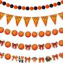 5 Pcs Basketball Bow Party Banner Decorations Senior Night Sports Garland Decor Basketball Coquette Birthday Party Decorations Hanging Decor Sports Game Garland for Birthday Supplies