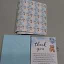 Kisston 50 Sets Bear Baby Shower Thank You Cards with 50 Envelopes and Stickers Thank You Gift Card for Baby Shower Gender Reveal Party Favor for Girl Boy(Blue)