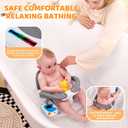 Baby Bath Seat for Babies 6 Months & Up Sitting Up,Infant Bath Seat with Temperature Alert+Open Backrest+on/Off Armrest,Toddler Bath seat Baby Bath Chair for Bathtub,Tub,Sink (Light Gray)