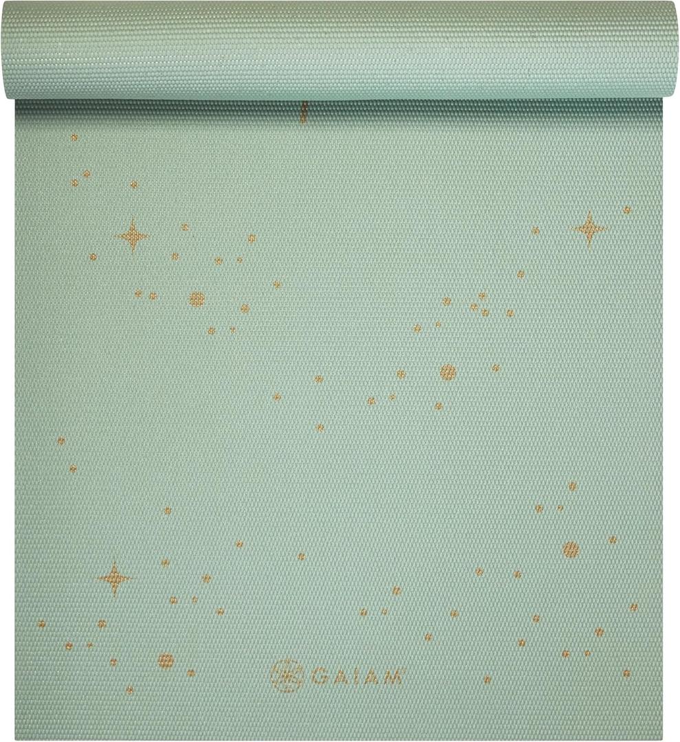 Gaiam Yoga Mat - Premium 6mm Print Extra Thick Non Slip Exercise & Fitness Mat for All Types of Yoga, Pilates & Floor Workouts (68"L x 24"W x 6mm Thick) (Supernova SKY)