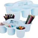 2 Pack Classroom Caddy For School, Kids room, Pencil Holder, Plastic Cup Caddy for Drink Delivery (Blue)