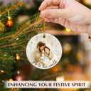 3 x Nativity Christmas Ornament 2025 - Joy to The World Round Ceramic Ornament for Xmas Decor - Holy Family with Baby Jesus Religious Ornaments - Catholic Christian Gift for Family & Friends