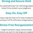 PegPro 2" Hooks Kit for Modern Plastic or Metal Pegboard  Durable Plastic Pegboard Hooks - For Garage, Kitchen, Craft Room, and more (2" Hook - 24 Pack, Black)