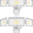 HGGH Motion Sensor Outdoor Lights  Flood Lights Outdoor Security Light, LED Floodlights IP65 Waterproof 6000K 38W 4200LM with 3 Adjustable Heads, Exterior Light for House, Backyard, Porch (2pack, White)