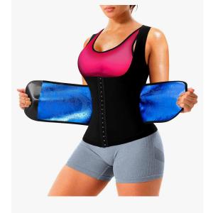 Sauna Suit for Women Slimming Shirt Sweat Vest Heat Trapping Tank Top Workout Shaperwear,Adjust Belt,Breathable Armpit, XL