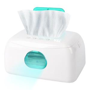 Baby Wipe Warmer with 16-Level Precision Heating, Portable USB-Powered Wet Wipe Warmer, Auto-Lift Spring Wet Wipes Dispenser, Gentle 45-60 Diaper Wipes Warmer for Diaper Changes, Home & Travel Use