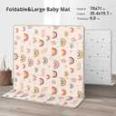 Piglog Extra Large Play Mat for Baby, 0.8 Inch Thick BPA Free, Reversible Foldable Baby Play Mat, 79" x71" Waterproof Foam Floor Baby Crawling Mat, Portable Playmat for Infants, Toddler, Kids, Rainbow
