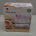 Hand Mixer Electric, 400W Food Mixer 5 Speeds Handheld Blender, 5 Stainless Steel Accessories, Storage Box, Kitchen Blender with Cord for Cream, Cookies, Dishwasher Safe, White