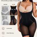 SHAPELLX Fajas Colombianas Shapewear for Women Tummy Control Butt Lifting Bodysuit Back Smoothing Body Shaper Shorts, Large 