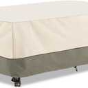 Bitubi 60 Inch Rectangular/Oval Patio Table Cover,Heavy Duty Waterproof Outdoor Dining Table Cover Winter, Patio Furniture Covers, Beige